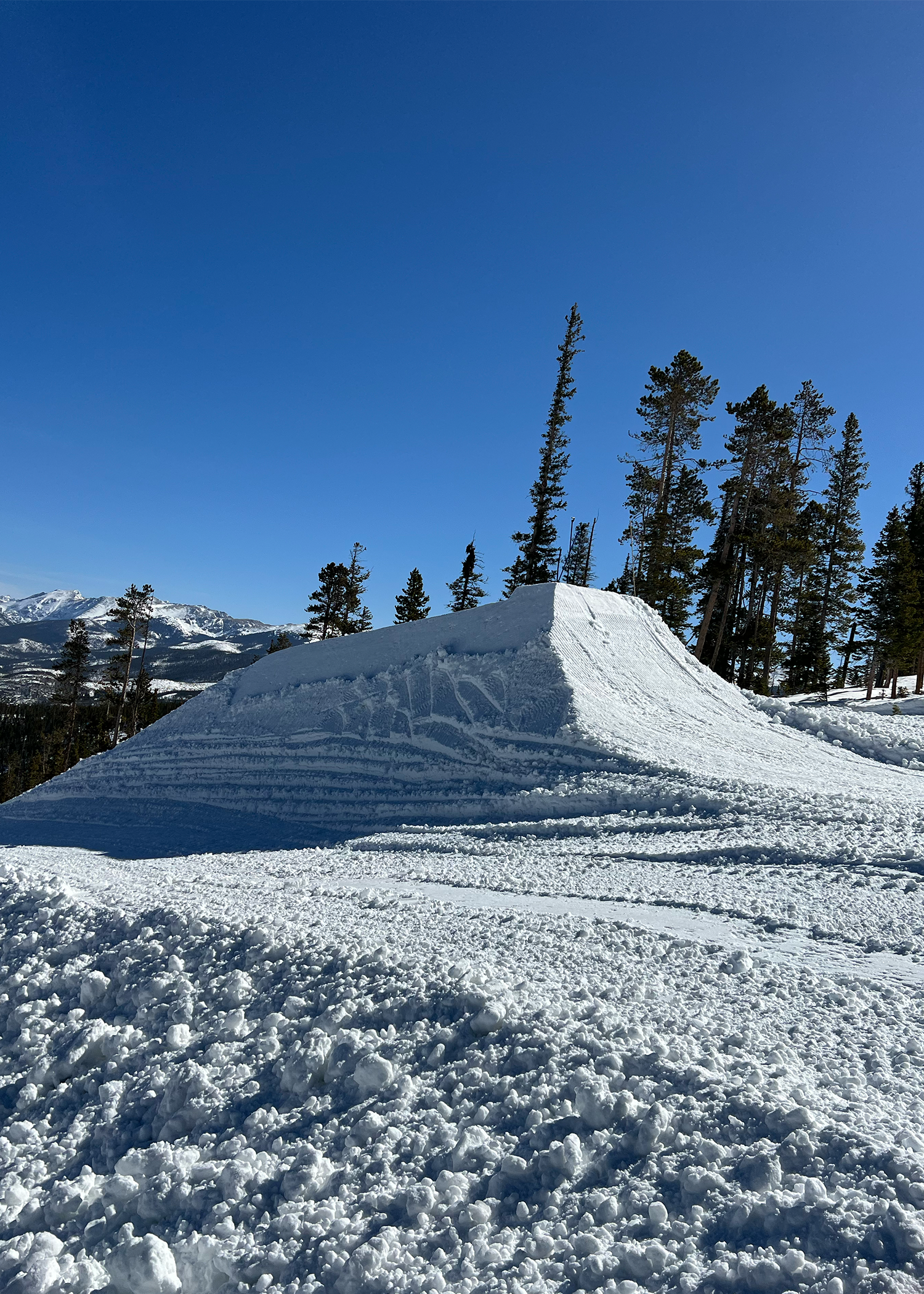 A jump in progress being built